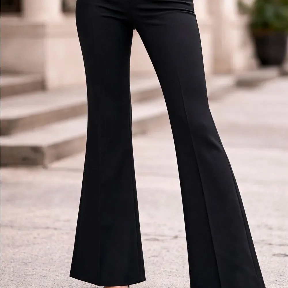 Rafaella Elegant Black Flare Trousers